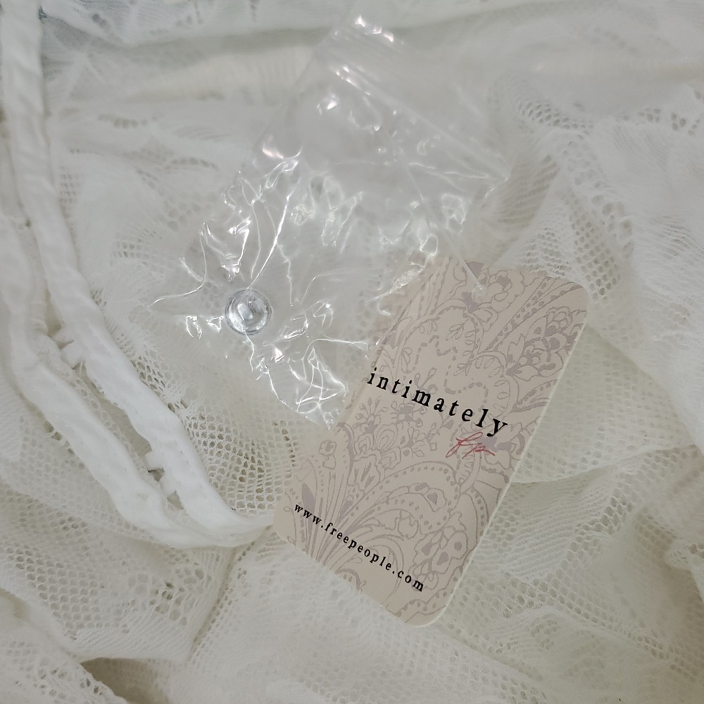 NWT Free People Double Date Bodysuit In Ivory Combo - Picture 8 of 8